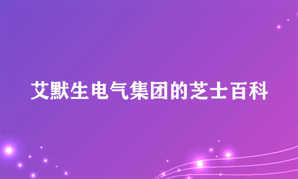 艾默生电气集团的芝士百科