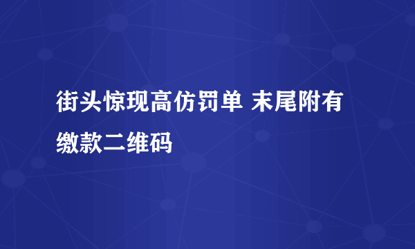 街头惊现高仿罚单 末尾附有缴款二维码