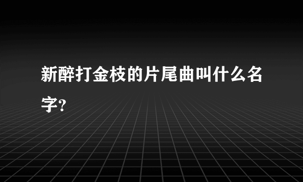 新醉打金枝的片尾曲叫什么名字？