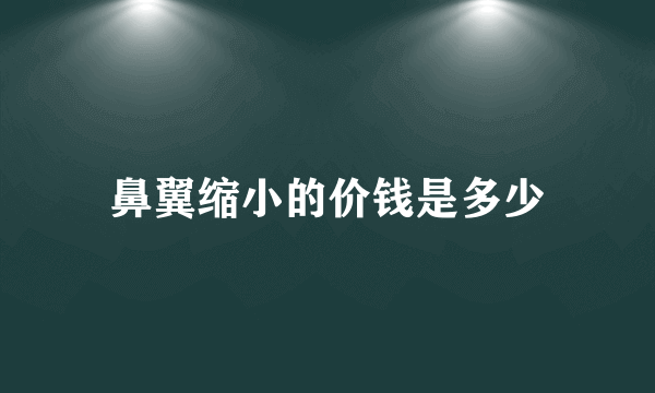 鼻翼缩小的价钱是多少