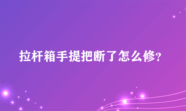 拉杆箱手提把断了怎么修？