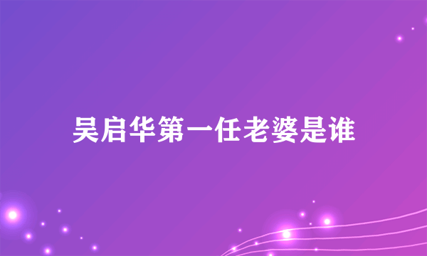 吴启华第一任老婆是谁