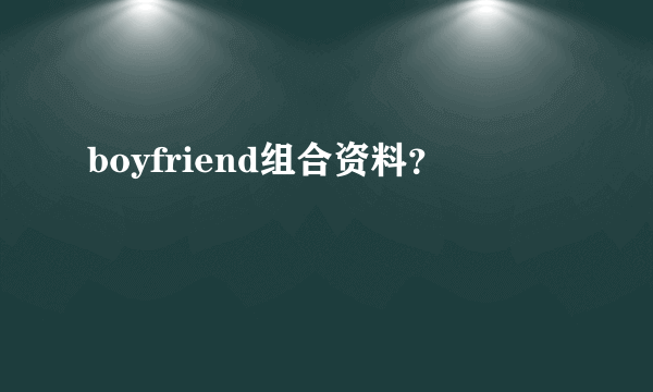 boyfriend组合资料？