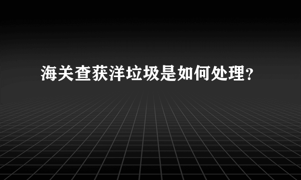 海关查获洋垃圾是如何处理？