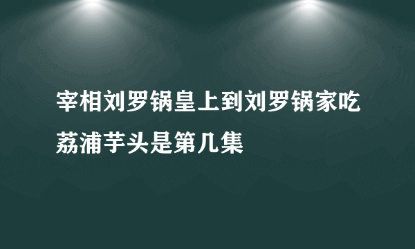 宰相刘罗锅皇上到刘罗锅家吃荔浦芋头是第几集