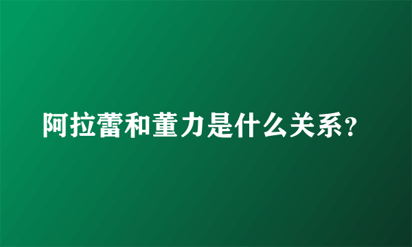 阿拉蕾和董力是什么关系？