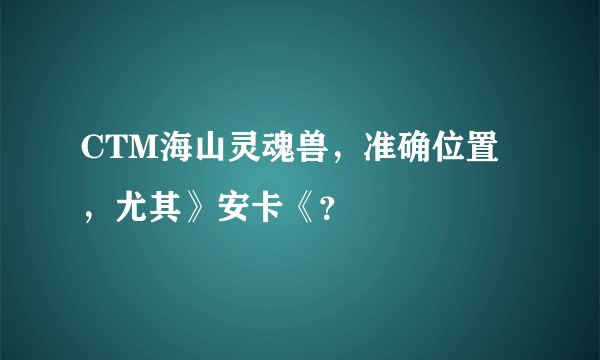 CTM海山灵魂兽，准确位置，尤其》安卡《？