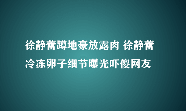 徐静蕾蹲地豪放露肉 徐静蕾冷冻卵子细节曝光吓傻网友