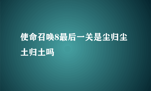 使命召唤8最后一关是尘归尘土归土吗