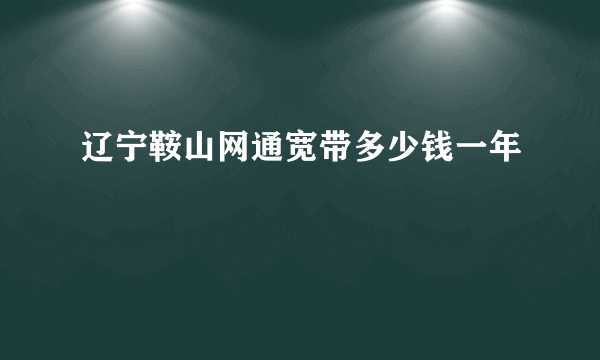 辽宁鞍山网通宽带多少钱一年