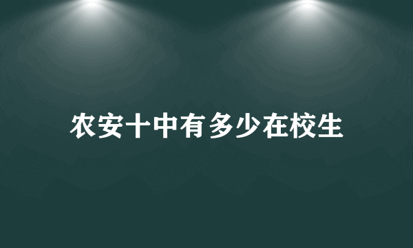 农安十中有多少在校生