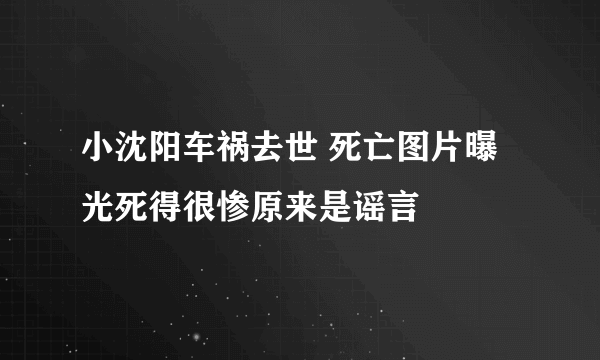 小沈阳车祸去世 死亡图片曝光死得很惨原来是谣言