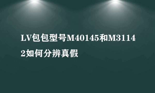 LV包包型号M40145和M31142如何分辨真假