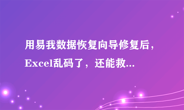 用易我数据恢复向导修复后，Excel乱码了，还能救回来吗？