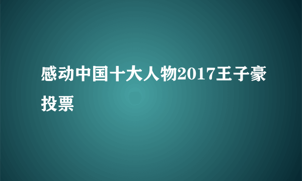 感动中国十大人物2017王子豪投票