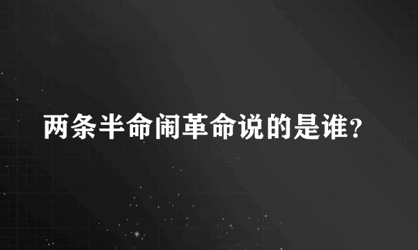 两条半命闹革命说的是谁？