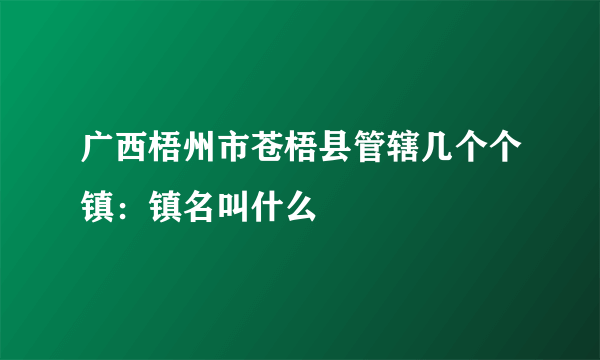 广西梧州市苍梧县管辖几个个镇：镇名叫什么