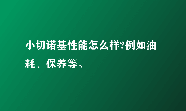 小切诺基性能怎么样?例如油耗、保养等。