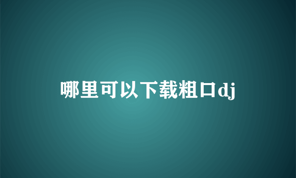 哪里可以下载粗口dj