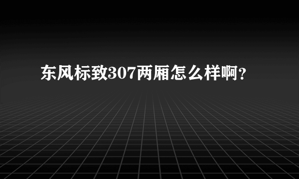 东风标致307两厢怎么样啊？