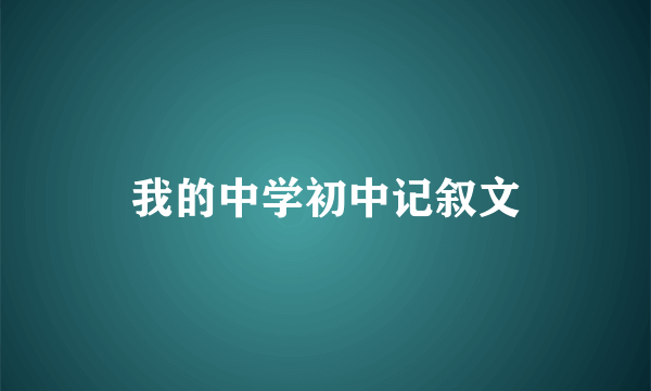 我的中学初中记叙文