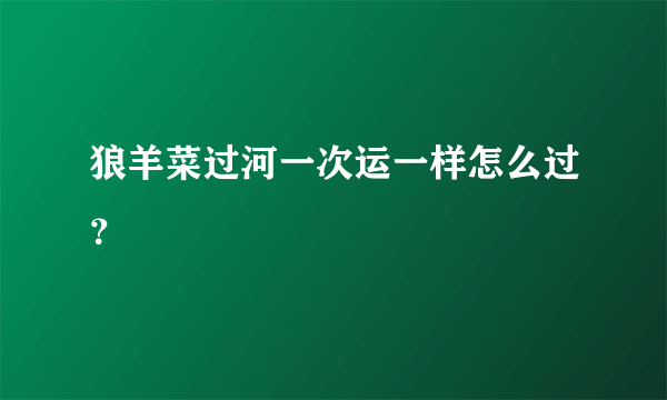 狼羊菜过河一次运一样怎么过？