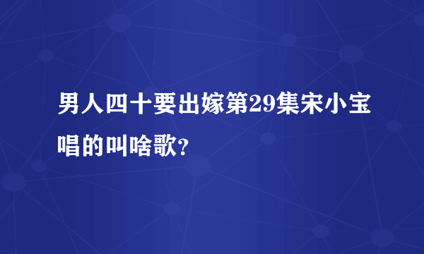 男人四十要出嫁第29集宋小宝唱的叫啥歌？