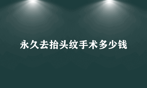 永久去抬头纹手术多少钱