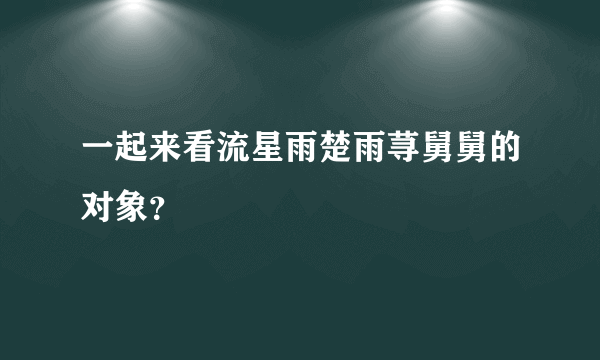 一起来看流星雨楚雨荨舅舅的对象？