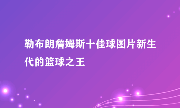 勒布朗詹姆斯十佳球图片新生代的篮球之王