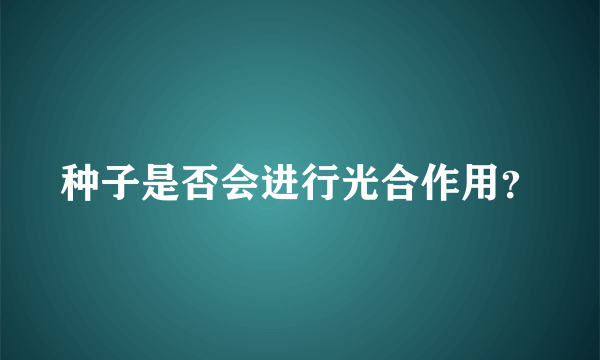 种子是否会进行光合作用？