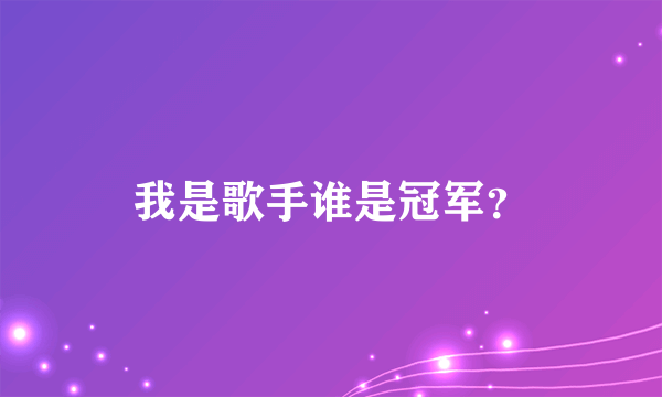 我是歌手谁是冠军？