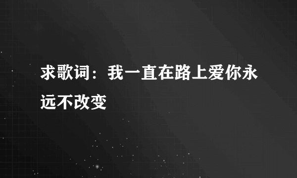 求歌词：我一直在路上爱你永远不改变