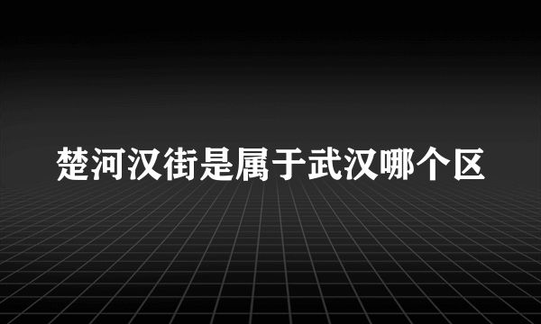 楚河汉街是属于武汉哪个区