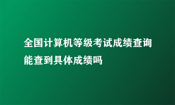 全国计算机等级考试成绩查询能查到具体成绩吗