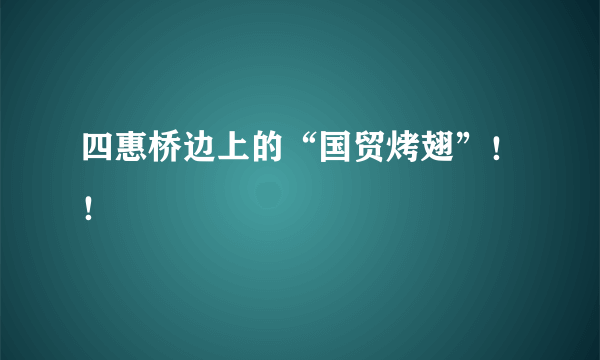 四惠桥边上的“国贸烤翅”！！