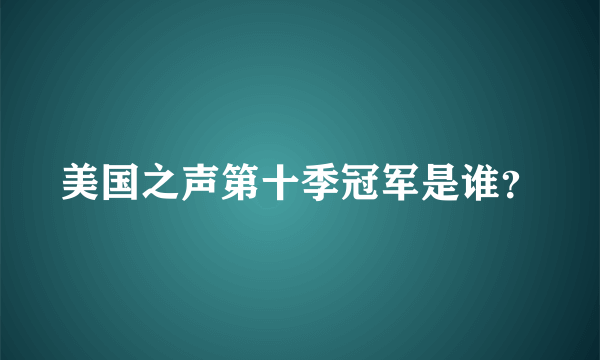 美国之声第十季冠军是谁？