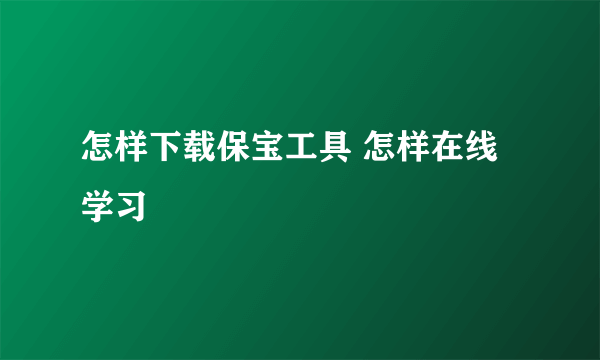 怎样下载保宝工具 怎样在线学习