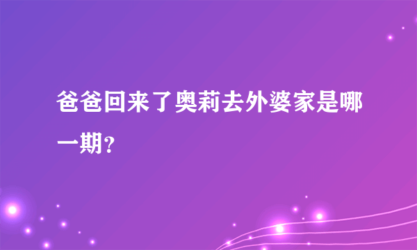 爸爸回来了奥莉去外婆家是哪一期？