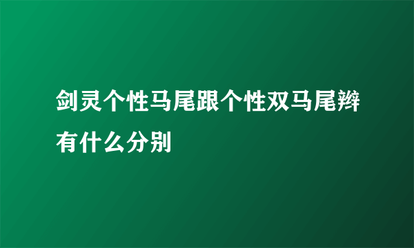 剑灵个性马尾跟个性双马尾辫有什么分别