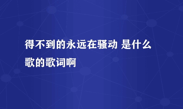 得不到的永远在骚动 是什么歌的歌词啊