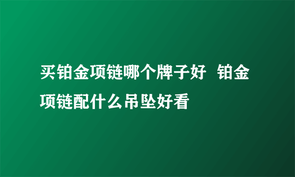 买铂金项链哪个牌子好  铂金项链配什么吊坠好看