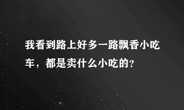 我看到路上好多一路飘香小吃车，都是卖什么小吃的？