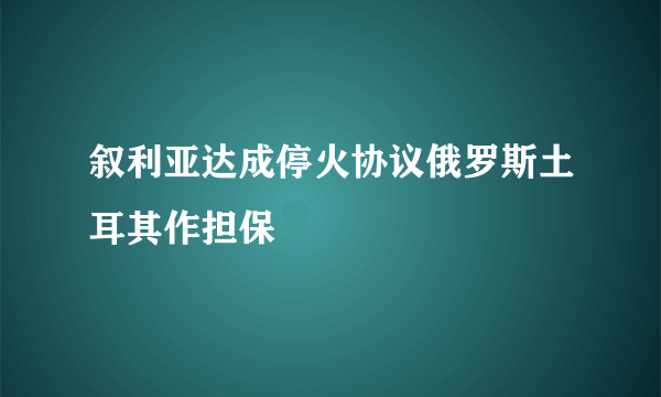 叙利亚达成停火协议俄罗斯土耳其作担保