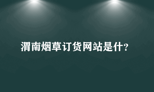 渭南烟草订货网站是什？