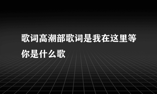 歌词高潮部歌词是我在这里等你是什么歌