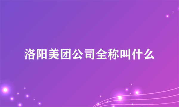 洛阳美团公司全称叫什么