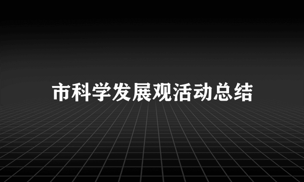 市科学发展观活动总结