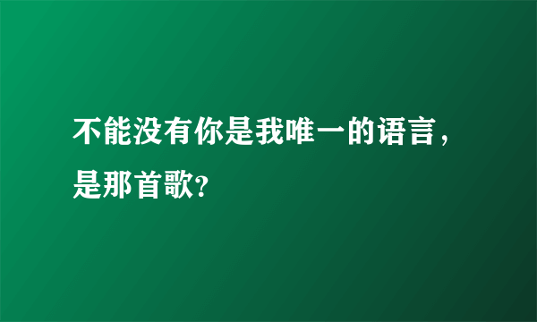 不能没有你是我唯一的语言，是那首歌？