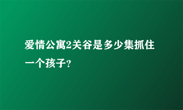 爱情公寓2关谷是多少集抓住一个孩子？